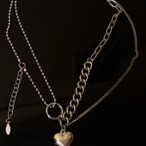 Modern Heart Layered Necklace