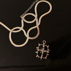 Midnight Shield Pendant Necklace