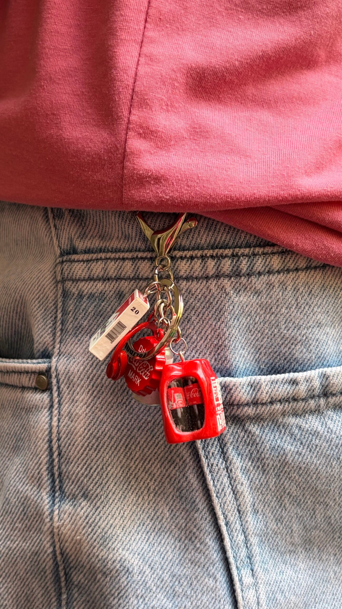 Coca-Cola Mini Bottle & Bottle Cap Keychain Set