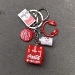 Coca-Cola Mini Bottle & Bottle Cap Keychain Set