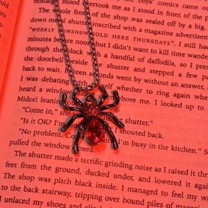 Gothic Red Spider Pendant Necklace